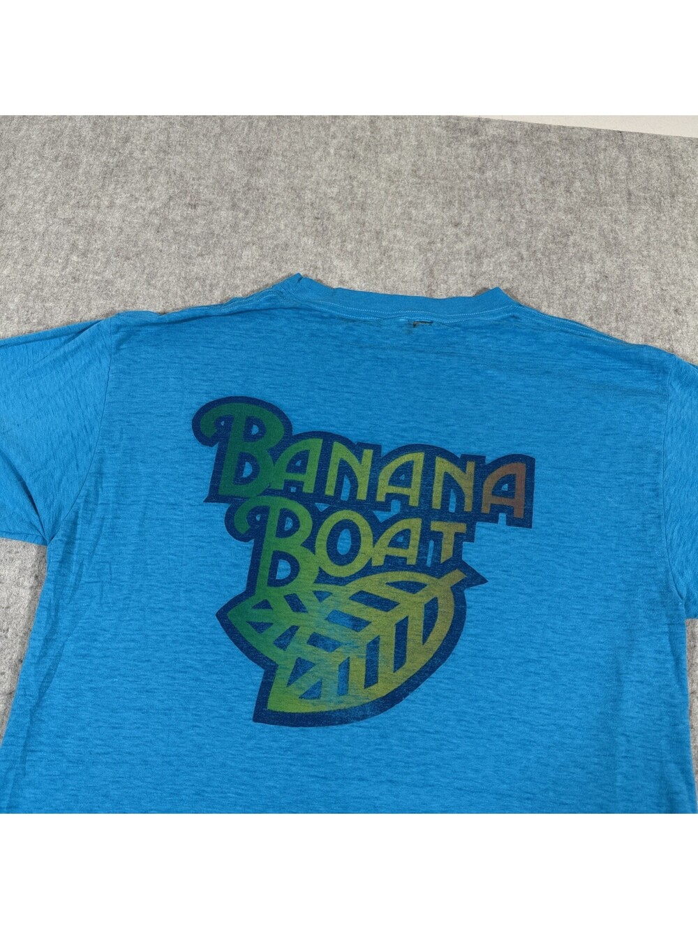 Vintage Banana Boat T Shirt Size Medium? Blue Distressed